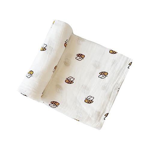Abaodam Babydecke Musselin Wickeldecke Biene Atmungsaktive Baumwolle Wickel Neugeborenes Baby Badetuch Weiche Leichte Wrap