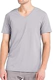 Fishers Finery Men's Classic V Neck Micro Modal T Shirt| Extra Length (Sky, L)