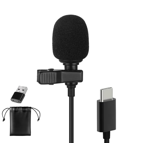 ラベリアマイク USB-C、コンデンサーマイク iPhone 16/15 & Android...