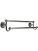 30" Brass Double Towel Bar with Regular Rosettes in Antique Pewter