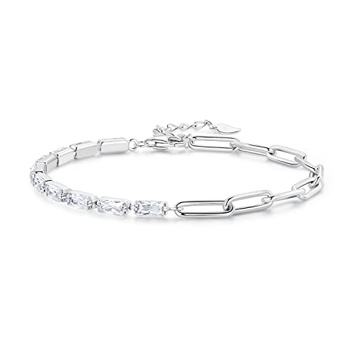 Bracelets de mariage de tennis classiques en CZ blanc et or pour femmes élégantes