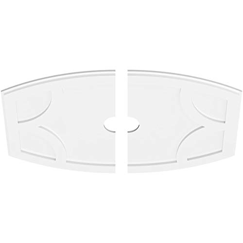 Image of Ekena Millwork CMP38X25KY2-04000 Kailey Architectural Grade PVC Contemporary, Two Piece Urethane Ceiling Medallions 38 inchW x 25 3 /8 inchH x 4 inchID x 20 1 /2 inchC x 1 inchP