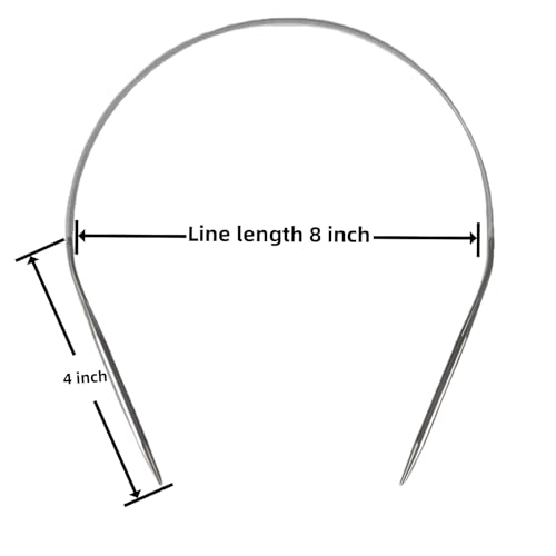 image for forebile Size 7 Stainless Steel Circular Knitting Needles 16 Inch 4.5 