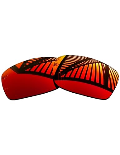 Image of 4 Pairs Replacement Lenses for Oakley Fives Squared /Fives Squared Asian Fit(AF）OO9214 Sunglasses - Solid Black+Titanium+Ice Blue+Fire Red