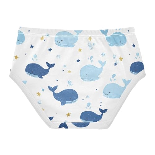 Blue Whales Girls' Underwear Cotton Cute Star Girls Briefs Soft Toddler Underwear 2T2