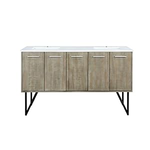 Fairfield 60 in W x 20 in D Rustic Acacia Double Bath Vanity and Cultured Marble Top