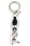 Llavero inicial K de cuero trenzado - Nanaleja - Tus Iniciales - llaveros personalizados hechos a mano - llaveros originales hombre y mujer - porta llaves de bolsillo - regalos originales casa nueva