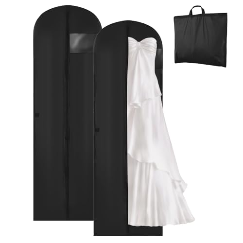 2 Stück Kleidersäcke lang 180×60cm, faltbare Kleidersäcke mit Reißverschlüssen, haltbar und mottenfest staubdicht für Kleider Mäntel PEVA