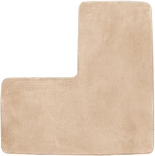 MUHXTONG L-Shaped Water-Absorbent Bath Mat Beige