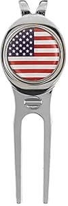 Chivenido Premium Metall-Pitchgabel mit USA-Flaggenmarker