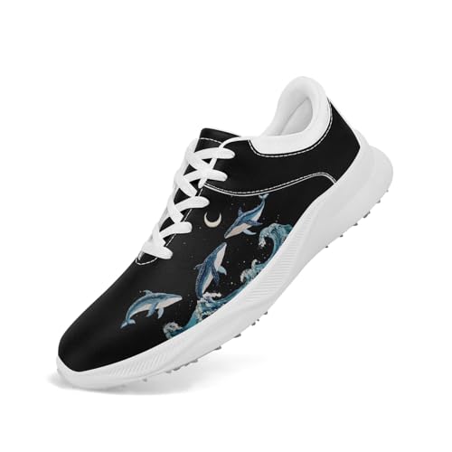 AWSOLE Women's Floral Golf Sneakers with Auto Vent Breathable Spikeless Air-Cushioned Walking Golf Shoes Fashion Footwear