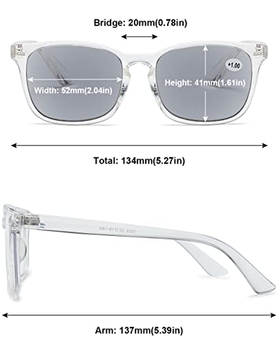 MAGIMODAC Womens Mens Reading Glasses Sunglasses Readers UV400 Protection Transparent 2.0+ - Image 3