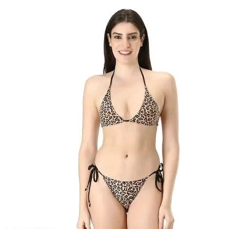 Galsia Women's Leopard Print Triangle Bikini Set, String Tie Side Swimwear, Two Piece Bathing Suit-image-27