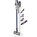XIGOO Freestanding Vacuum Stand Holder Compatible with Dyson V15 Detect, V11 V10 V8 V7 V6 Cordless Vacuum Cleaners, Floor Docking Station Metal Organizer Bracket with 6 Hooks, White