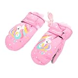 WHAMVOX 1 Par Guantes de esquí para niños Suministros de Invierno Guante Infantil Guantes termicos niño Guantes niño termicos Protectores de Manos Guantes Aire Libre poliéster Rosa