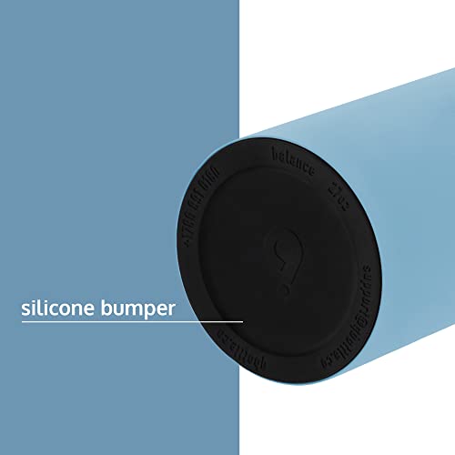 Qbottle Insulated Water Bottles With Carabiner Lid – Stainless Steel Water Bottle – Leak Proof Metal Water Bottle – No Sweat – Wide Mouth – Maya Blue, 27 Oz #TOP3