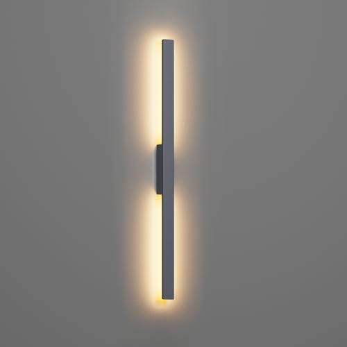 Klighten Applique Murale Longue LED Extérieure Intérieur 28W 1750LM, Éclairage Mural Imperméable IP65 Moderne, Lampe Murale pour Jardin Entrée Balcon Couloir, Blanc Chaud 3000K, 104cm, Anthracite
