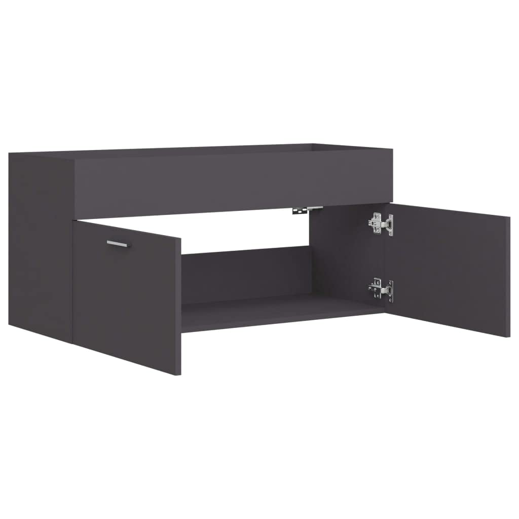 Mobile con Lavello Grigio 100x38.5x46 cm Legno Ingegnerizzato
