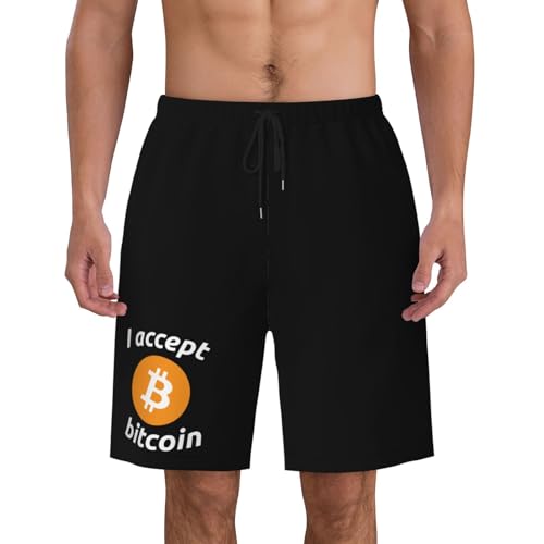 I Accept Bitcoin Mens Swim Trunks Quick Dry Board Shorts 7" - Hawaii Beach Swimwear4