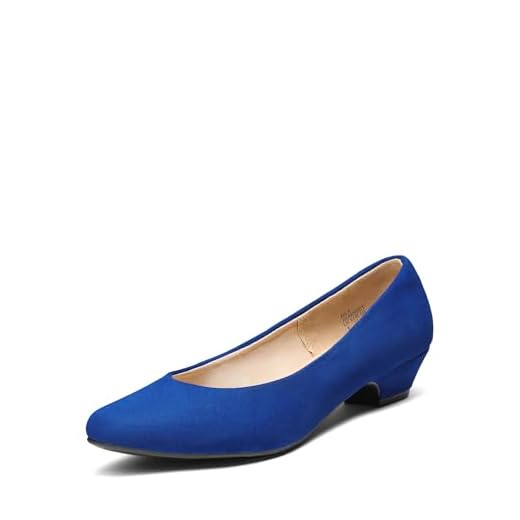 DREAM PAIRS Women's Mila Royal Blue Low Chunky Heel Pump Shoes Size 8.5 M US