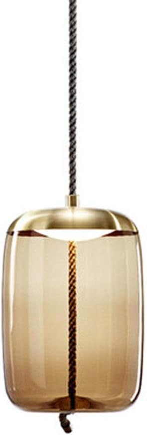 Suspension design en verre ambré de style nordique pour un éclairage d'exception