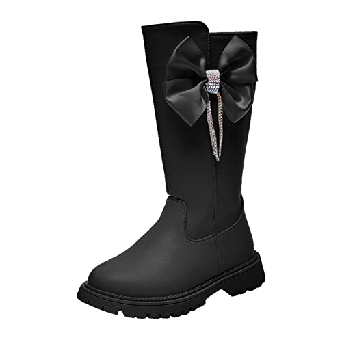 sfdgfhyf Boots Big Girls Kids Boots Long Boots High Boots Autumn And Winter New Girl Soft Bottom Leather Boots