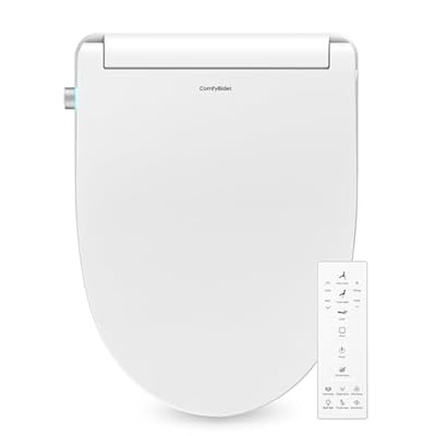 ComfyBidet Elongated Bidet Toilet Seat with Wireless Remote, Auto Open and Close Lid, Instant Heated Water, Warm Air Dryer, Heated Seat and High-tech Self-cleaning Nozzle (Pure white)