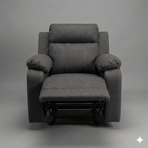 Image of Amazon Brand - Solimo Elira | Single Seater Sofa Recliner | Manual Recliner (Velvet Grey)