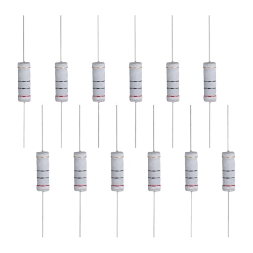 sourcing map 12 Pcs 20 ohm Resistor 5 Watt Metal Film Fixed Resistor for Breadboard and DIY Electronics