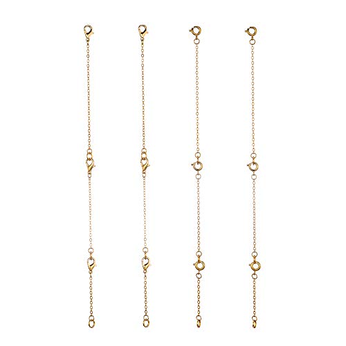 Image of Softones 12-18Pcs Ankle Bracelets Extenders-Extension for Womens Jewelry(1 2 3 Inch),with Lobster Clasp and O-Clasp from Gold Silver Rose Gold