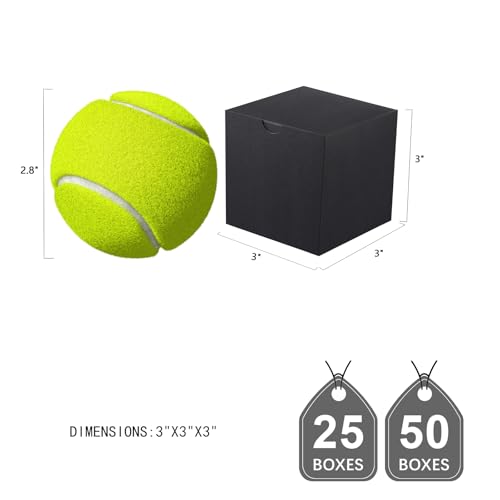 Boîtes cadeaux noir mat de 7,6 cm lot de 50 pièces cubiques