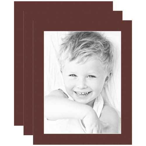 12x16 Maroon/Maroon Custom Mat for Picture Frame with 8x12 Opening Size (Mat Only, Frame NOT Included) - 3 Pack