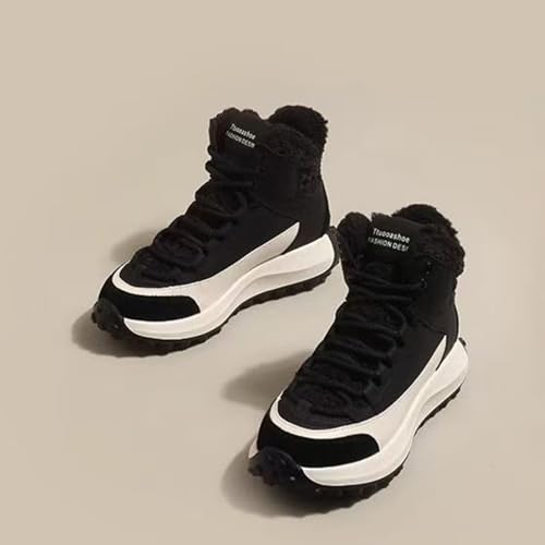 Big Kids Winter Fuzzy Lined Snow Boots High Top Warm Insulated Faux F𝐮r Lined 𝐖aterproof Girls Rain Boots with Bows4