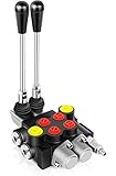 GYZJ Hydraulic Flow Control Valve 2 Spool 13 GPM G Ports Adjustable Relief Lever Handle Double Acting Parallel...