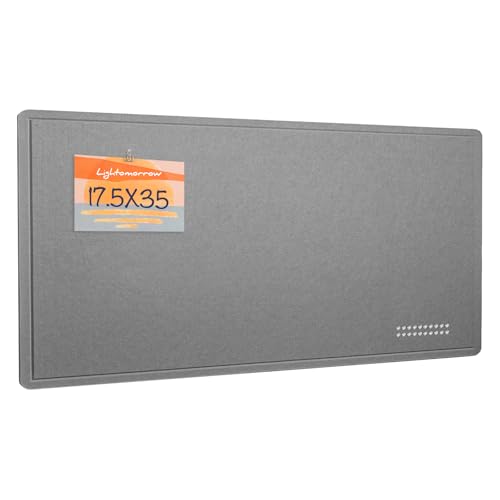 Lightomorrow Bulletin Board, 90 x 45 cm Felt Board - Decorative Pin Cork Board Alternative for Wall, Foldable Self-Adhesive Vision Board Prayer Board with 20 Pushpins - Gray by lightomorrow - Used condition - CA$29.17