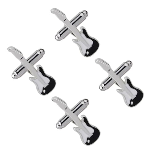OATIPHO Creative Guitar Cuff Links for Men, 2 Pairs Stylish Decorative Fasteners, Fashion Shirt Accessories for Business and Wedding Wear