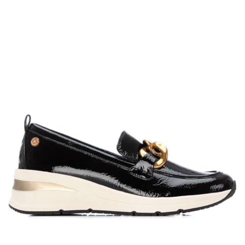 XTI - Mocasines Mujer Negro - Calzado Cómodo y Versátil - Moda Casual - Modelo 14422401 (Talla 38)