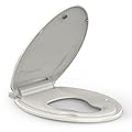 GarveeTech Elongated Toilet Seat with Built-in Toddler Seat for Easy Potty Training – Slow Close Feature, Easy Install and Clean, Perfect for Both Adults and Children, Biscuit