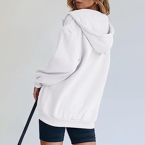 SHAOBGE Fall Sweatshirts for Women Zip Up Hoodies Oversized Sweatshirt Y2K Clothing Casual Drawstring Jacket with Pockets2