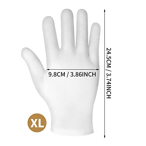 Sibba 2 Pairs Moisturizing Gloves White Cotton Gloves Overnight Bedtime Heal Eczema Sleeping Lotion Hand Spa Treatment Gloves Repair Rough Cracked Dry Chapped Hands Skin #TOP1