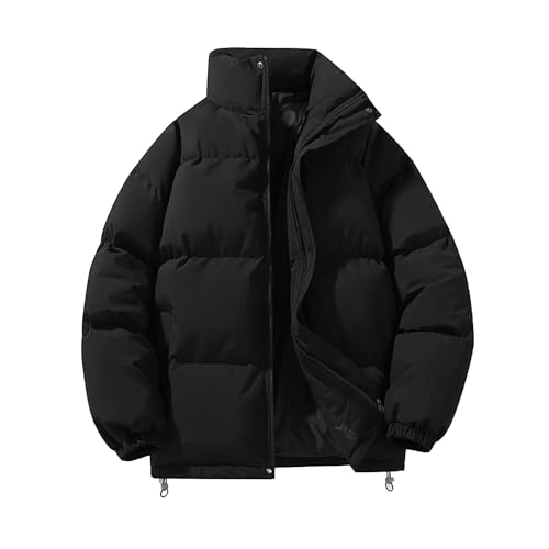 Maiyifu-GJ Men's Puffer Jackets Thicken Bubble Jacket Warm Stand Collar Coat Long Sleeve Zip Up Puffer Outwear