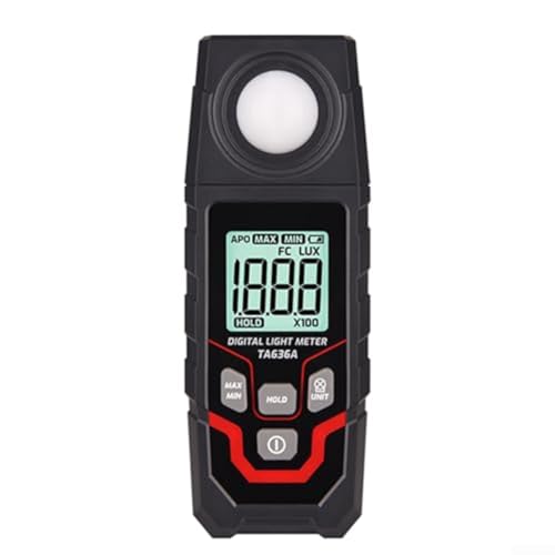 TA636A Digital Luxmeter 0-200,000 Lux Light Meter With LCD Display, Lux/FC Unit Selection, High Silicon Photodiode Sensor For Industrial And Commercial Use