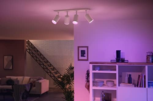 Philips Hue Fugato White and Colour Ambiance Smart 4X Ceiling SpotLight Bar LED [GU10] with Bluetooth, White, Works with Alexa, Google Assistant and Apple HomeKit
