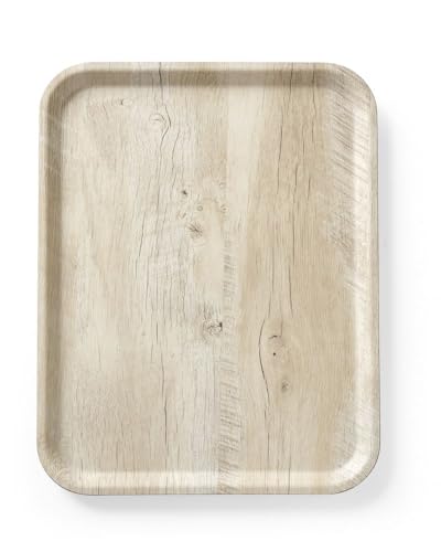 HENDI Plateau de Service, laminé, rectangulaire, antidérapant, Motif en Bois Clair, Multi-Usage, pour Buffet, Fast Food et Restauration Rapide, Passe au...