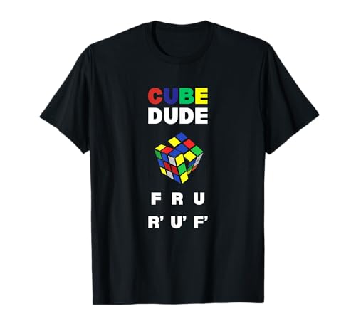 Cube Dude - Speed Cubing tempo livre puzzle algoritmo crianças t-shirt, Preto, S