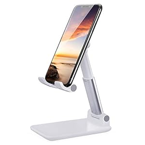 LOBKIN Phone Stand for Desk, Foldable Portable Adjustable Tablet Cell Phone Holder Charging Dock Cellphone Holder Office…