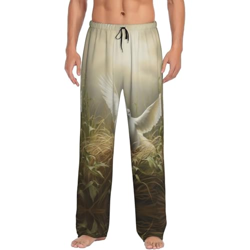 Pantalon de pyjama homme respirant motif colombe pour un sommeil thermorégulé