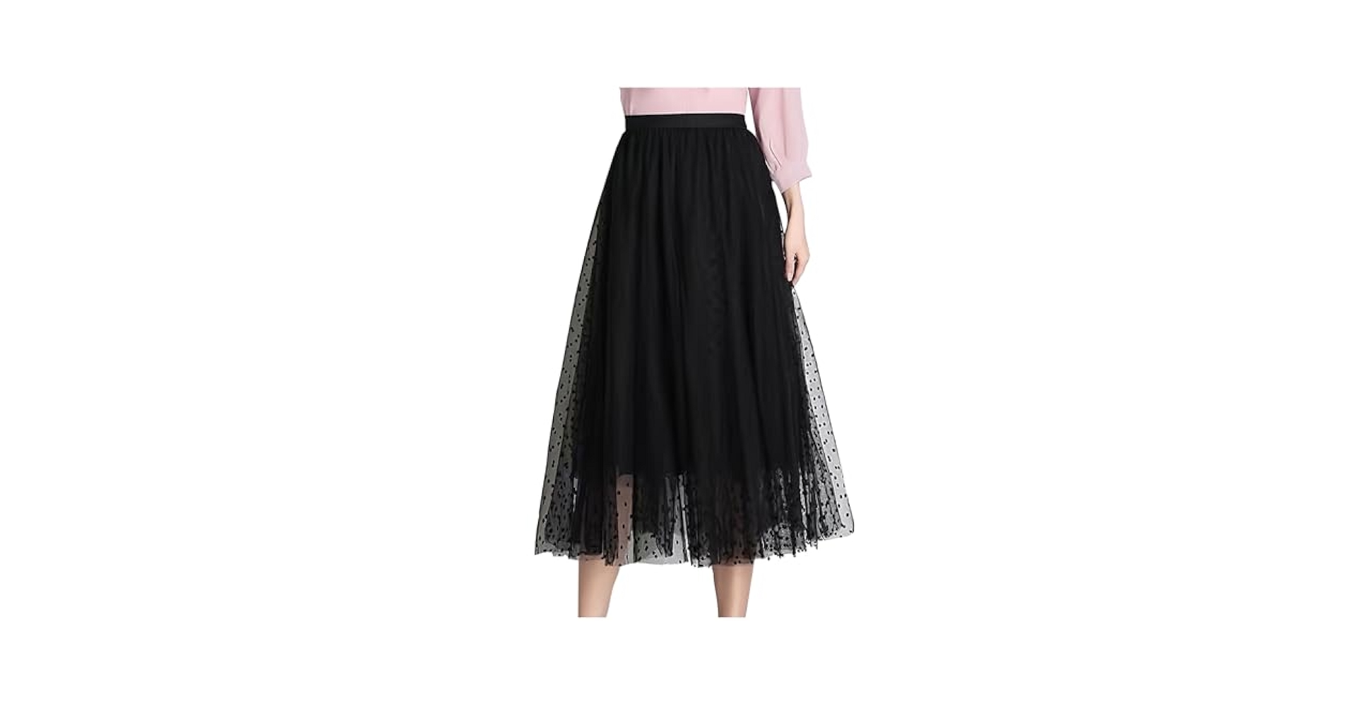 Amazon.com: Womens Midi Tulle Skirt Elastic High Waist A