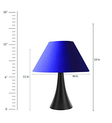Image of VRCT Blue Cotton Shade Beautiful Table Lamp with Metal Base, Holder Type B-22 (Bulb Not Included)