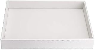 Sumnacon Desktop Organizer Tray Leather PU Tray Bath Bathroom Vanity Tray Organizer 